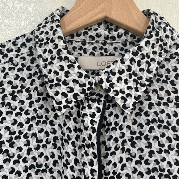 LOFT  WOMENS BUTTON DOWN BLOUSE ZEBRA PRINT LIGHTWEIGHT SZ  SMALL - Picture 5 of 12